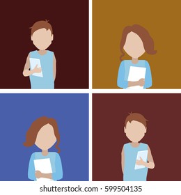Student in flat design