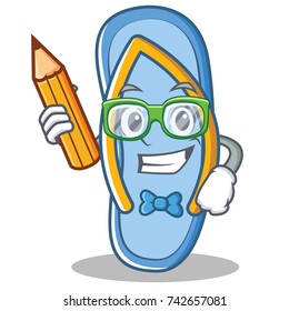 Student flip flops character cartoon