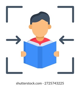 Student Focus Icon Flat Style Vector Illustration