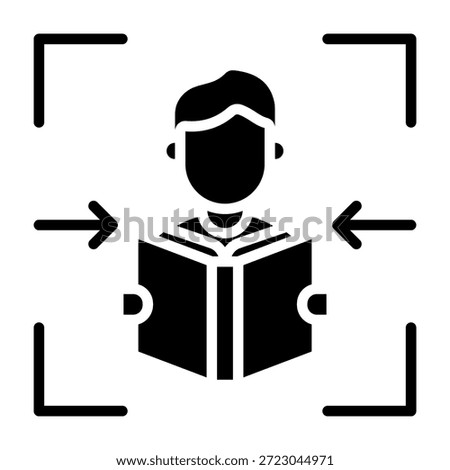 Student Focus Icon Glyph Style Vector Illustration