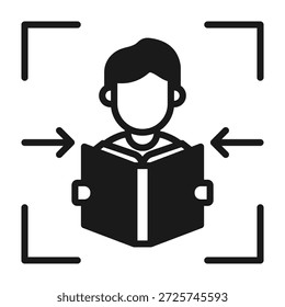 Student Focus Icon Mixed Style Vector Illustration