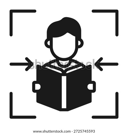 Student Focus Icon Mixed Style Vector Illustration