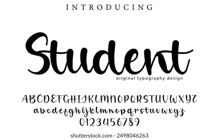 Pincel con estilo pintado con letras mayúsculas del Vector, alfabeto, tipografía