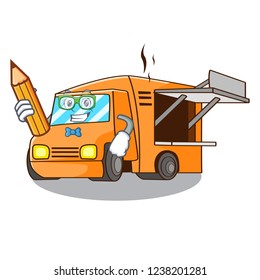 Student Food Truck with Isolated on mascot