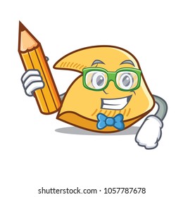 Student fortune cookie character cartoon