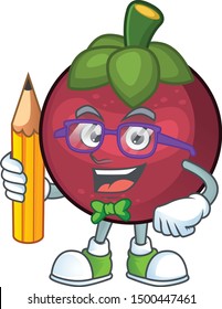 Student fruit mangosteen cartoon character for health