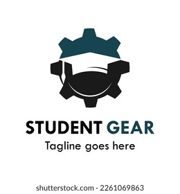 Student gear logo template illustration