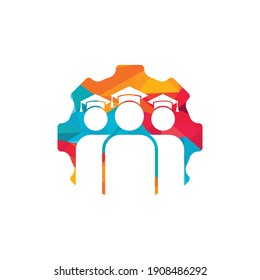 Student gear vector logo template. Graduation Engineer logo symbol or icon template.	