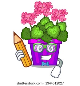 Student geranium flowers stick the character stem