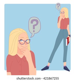 Student girl asking a question