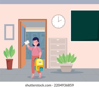 chica estudiante de vuelta a la escuela