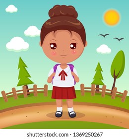 Student Girl With Brown Hair