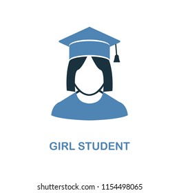 Student Girl creative icon. Simple element illustration. Student Girl concept symbol design from education collection. Can be used for web, mobile and print. web design, apps, software, print.