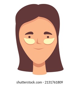 Student girl eye patch icon cartoon vector. Skin pack. Apply pad