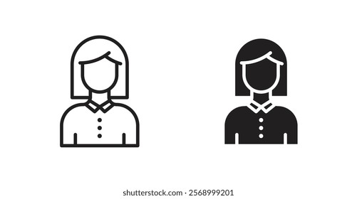 Student Girl icon set vector graphics designs