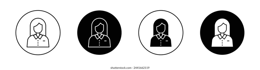 Student Girl icon set. woman vector symbol. school study girl sign.