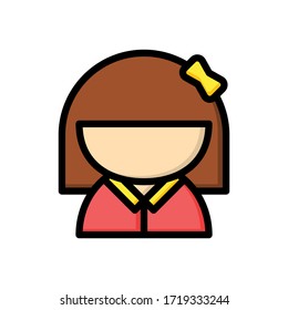 student girl icon vector graphic for any business