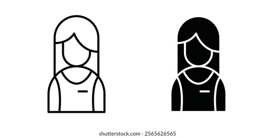 Student Girl icons in black and white colors