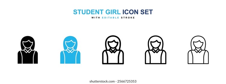 Student Girl icons vector collection pack.