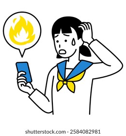 Student girl on fire on social networking sites