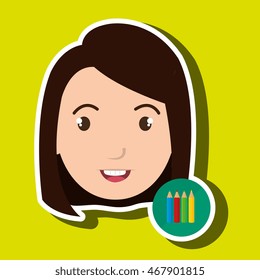 student girl school icon vector illustration graphic