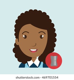 student girl school icon vector illustration graphic