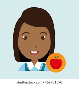 student girl school icon vector illustration graphic