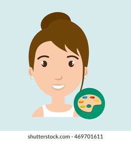 student girl school icon vector illustration graphic