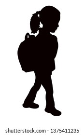 a student girl silhouette vector