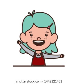 student girl smiling on white background