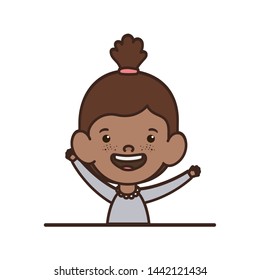 student girl smiling on white background