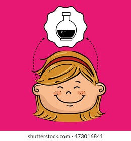 student girl study icon vector illustration design