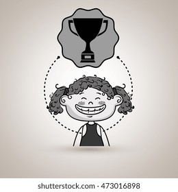 student girl study icon vector illustration design