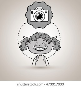 student girl study icon vector illustration design
