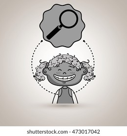 student girl study icon vector illustration design