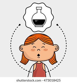student girl study icon vector illustration design