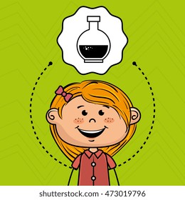 student girl study icon vector illustration design