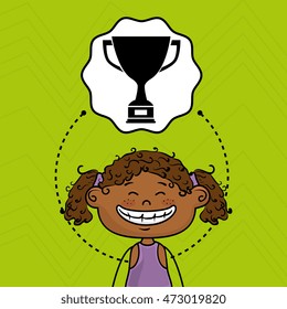 student girl study icon vector illustration design