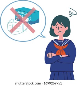 student girl suggest surgical mask 