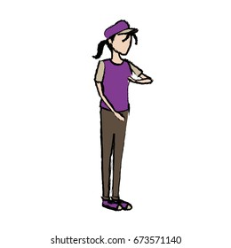student girl teenager standing character person