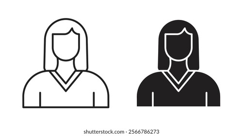 Student Girl vector line icon illustration