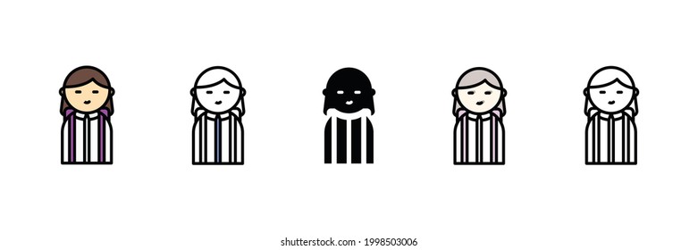 student girl vector type icon