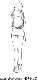 student girl walking