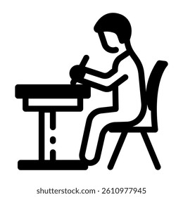 A student giving an exam, line style icon 
