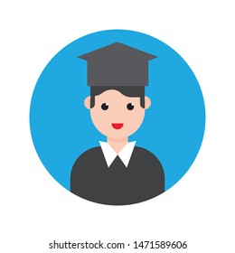 student glyph flat vector icon