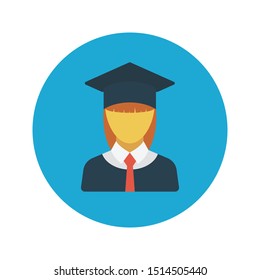 student glyph flat vector icon