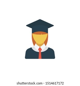 student glyph flat vector icon