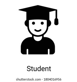 student glyph icon isolated on white background