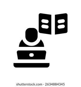 student glyph icon. Strong and solid vector icon for websites, mobile interfaces, presentations, and visual branding. High quality and easy to edit.