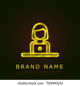 Student golden metallic logo